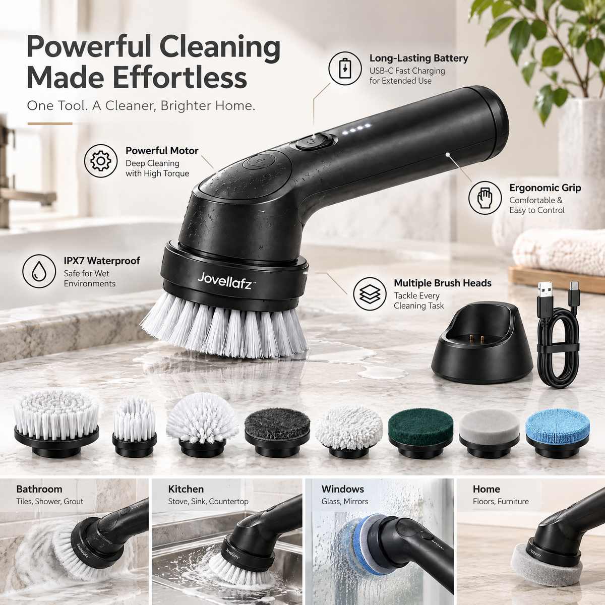 Jovellafz™ Electric Spin Scrubber product image 3