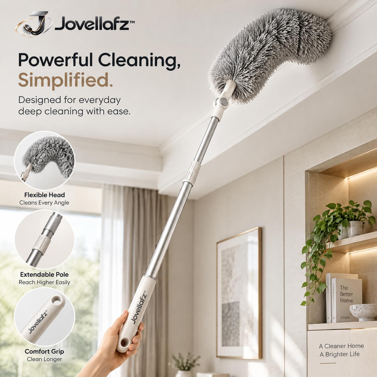 Jovellafz™ Cordless Electric Spin Scrubber with Extendable Handle product image 1