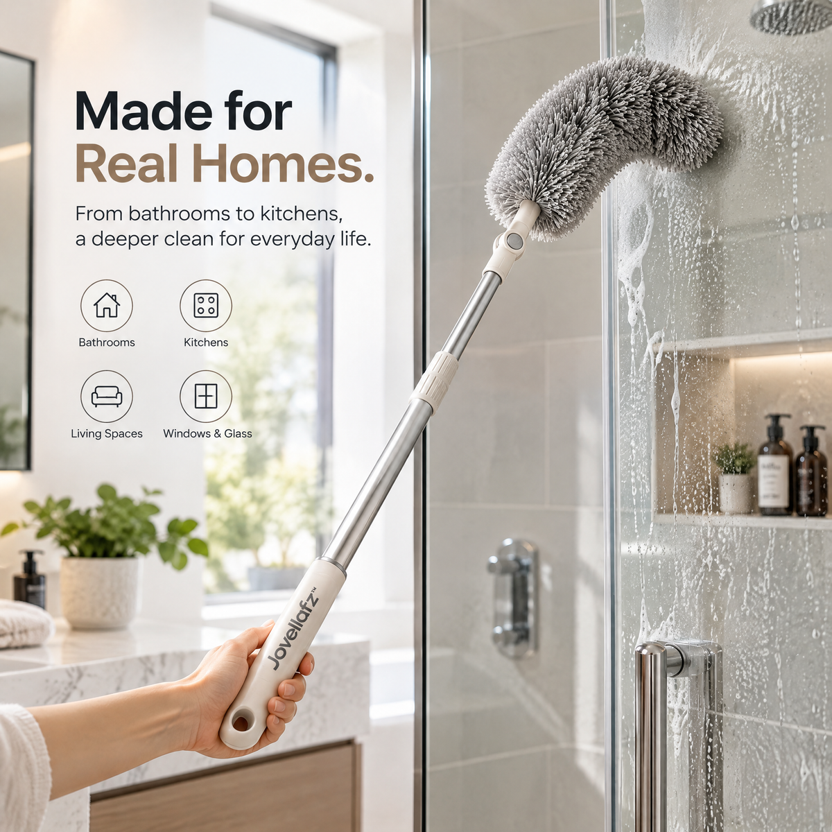 Jovellafz™ Cordless Electric Spin Scrubber with Extendable Handle product image 5