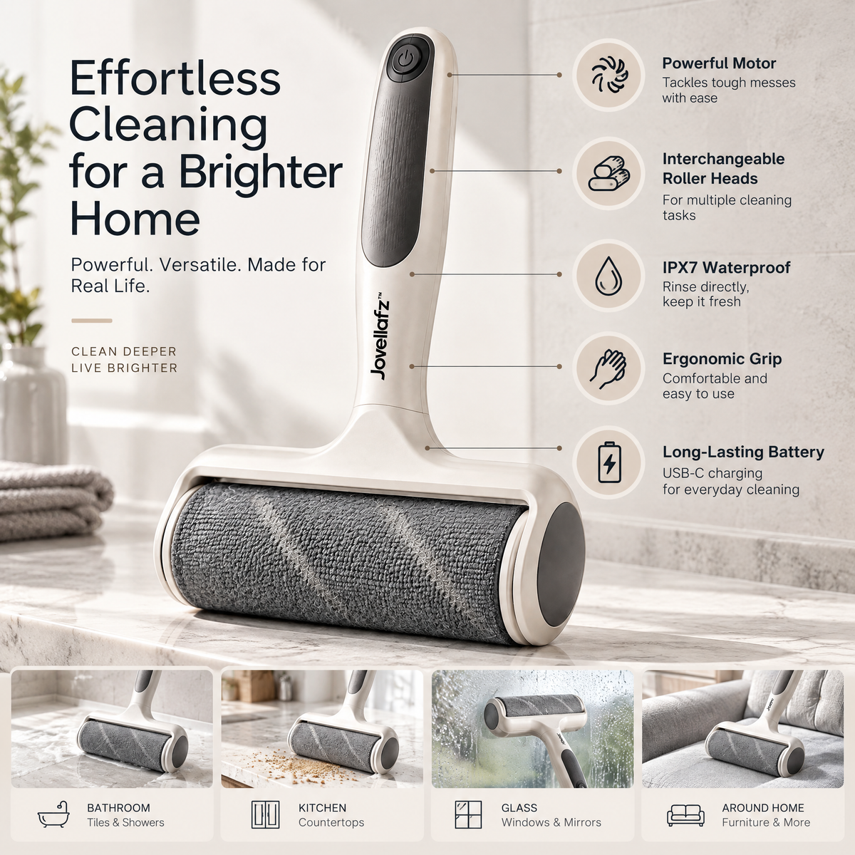Jovellafz™ Cordless Electric Roller Cleaner product image 3