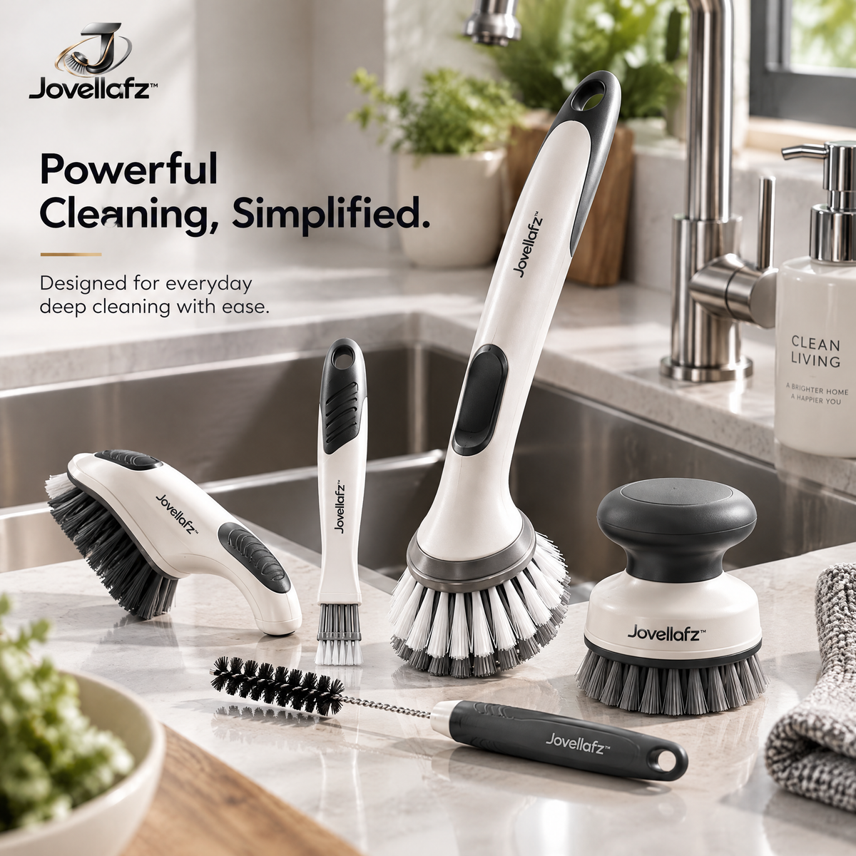 Jovellafz™ Cordless Electric Spin Cleaning Brush | Multi-Head Rechargeable Scrubber with Powerful Motor, IPX7 Waterproof Design & Long-Lasting Battery for Bathroom, Kitchen & Home Cleaning - product image 1