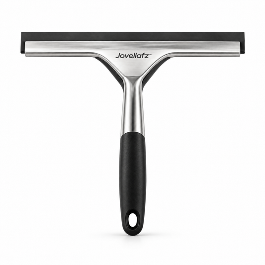 Jovellafz™ Premium Shower Squeegee | Stainless Steel Window Cleaner with Silicone Blade, Streak-Free Glass Wiper, Ergonomic Non-Slip Handle for Bathroom, Kitchen, Car & Tile Surfaces - product image 2