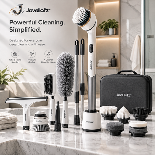 Jovellafz™ Cordless Electric Spin Scrubber | Multi-Surface Cleaning Brush with Powerful Motor, Interchangeable Brush Heads, IPX7 Waterproof Design & Long-Lasting Battery for Bathroom, Kitchen and Home Cleaning - product image 1